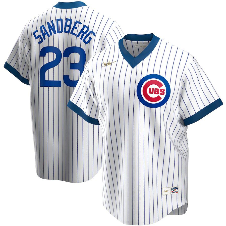 Mens Chicago Cubs #23 Ryne Sandberg Nike White Home Cooperstown Collection Player MLB Jerseys